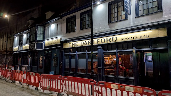 Exterior photo of the Dartford Sports Bar, Dartford